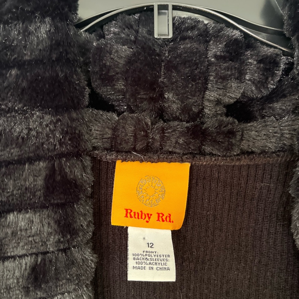 Ruby Rd. Black Teddy Jacket - Picture 2 of 5